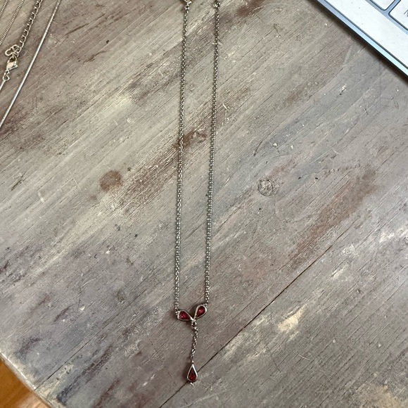 Dior Silver Necklace with Red Accents